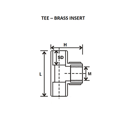 Tee Fitting – Brass Insert