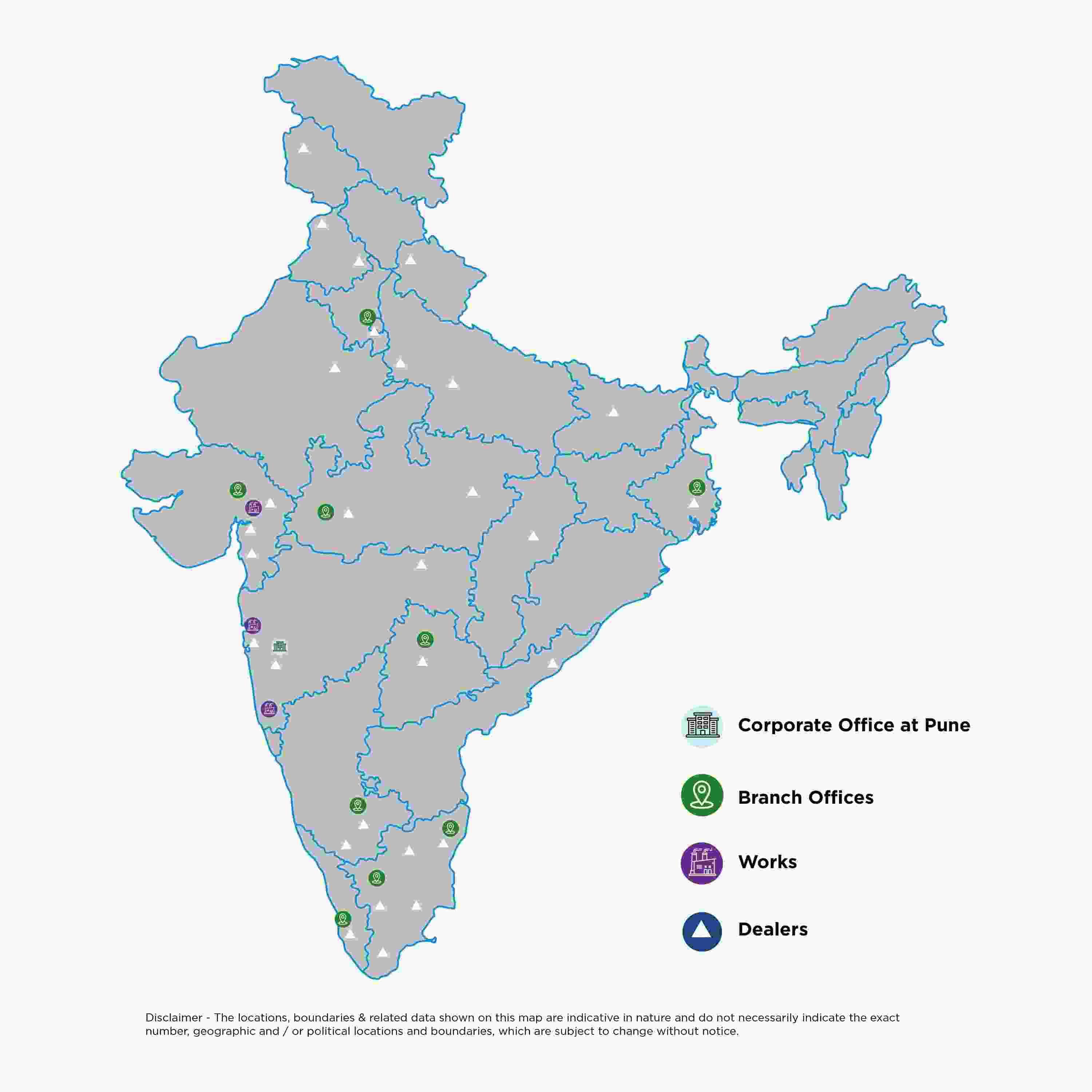 Finolex locations shown on the map