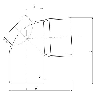 SWR Double Socket Bend 90 Plain Door