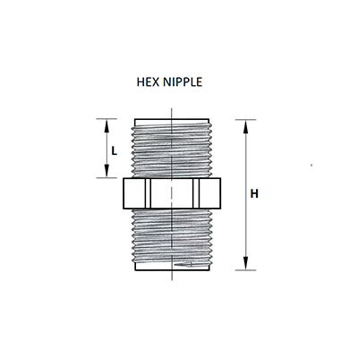 Reducing Hex Nipple Fitting for ASTM Pipes
