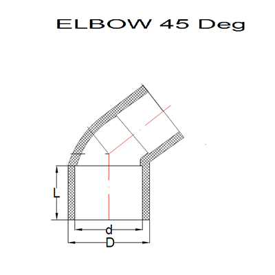 Pipe Fitting 45 Degree Elbow