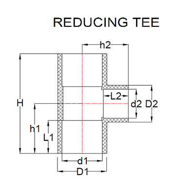 Reducing Tee Pipe Fitting for CPVC Pipes