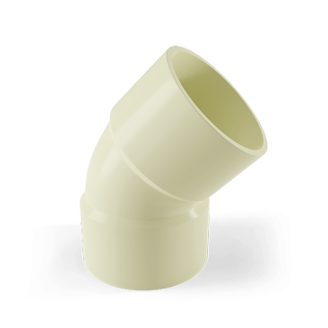 sch 80 - 45° pvc elbow fitting for cpvc pipes