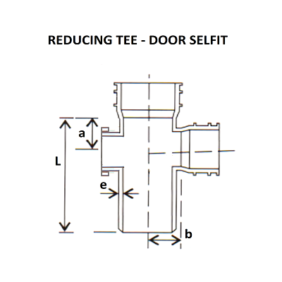 SWR Selfit Pipe - Reducing Tee Door Fitting Diagram