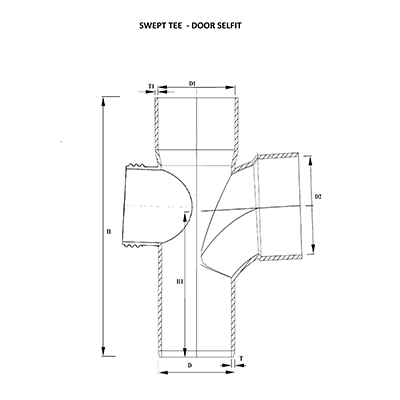 Selfit Swept Tees Pipe Fittings - Door