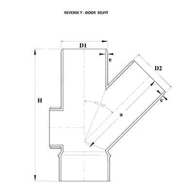 swr pipe fitting reverse y with door selfit