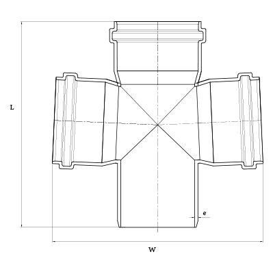 SWR Ringfit Pipe - Cross Tee Plain Fitting