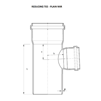 SWR Reducing Tee Plain Fitting Diagram