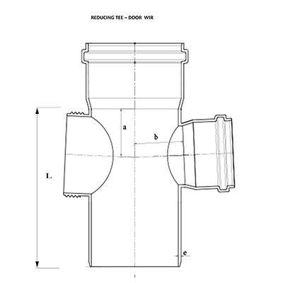 Ringfit Reducing Tee Door Diagram - SWR Pipes