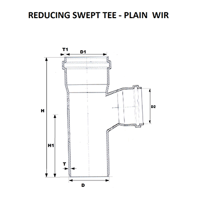 Reducing Swept Tee Plain